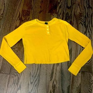 Wild Fable - Size XS - Gold crop top long sleeved